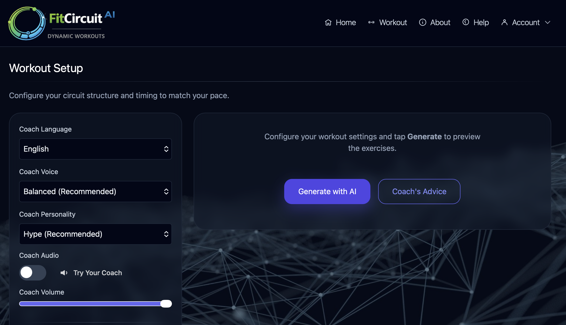 Generated workout preview