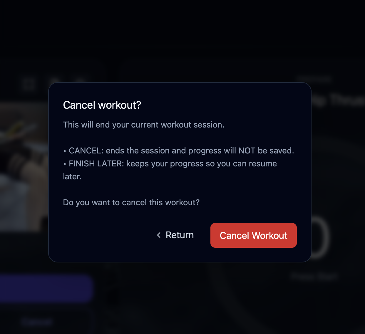Generated workout preview