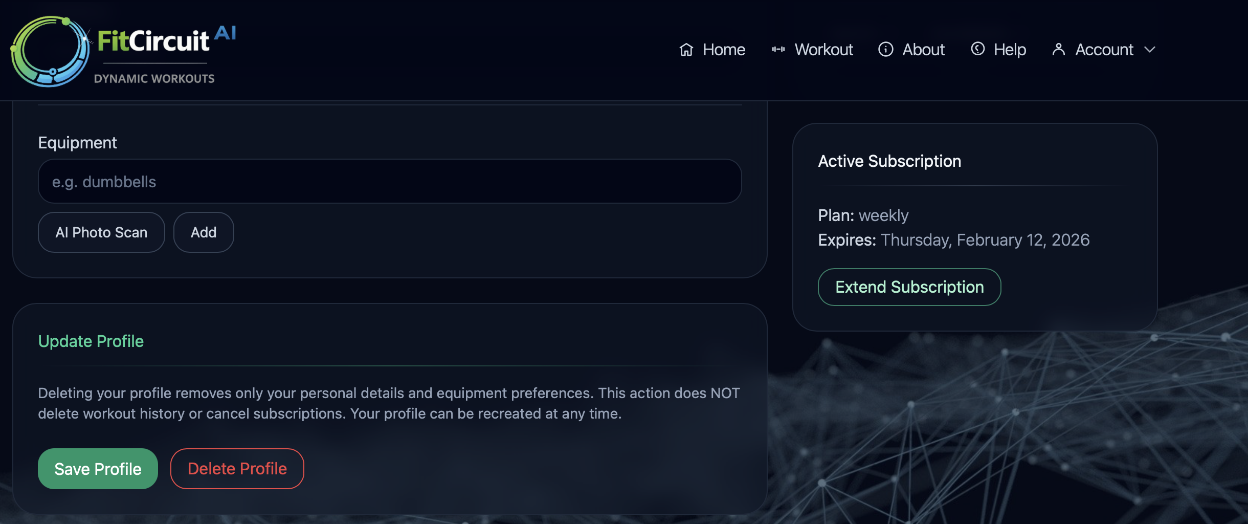 Generated workout preview